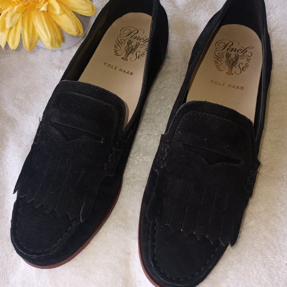 Cole Haan black suede Pinch Grand Penny Kiltie loafer ** - Picture 5 of 11